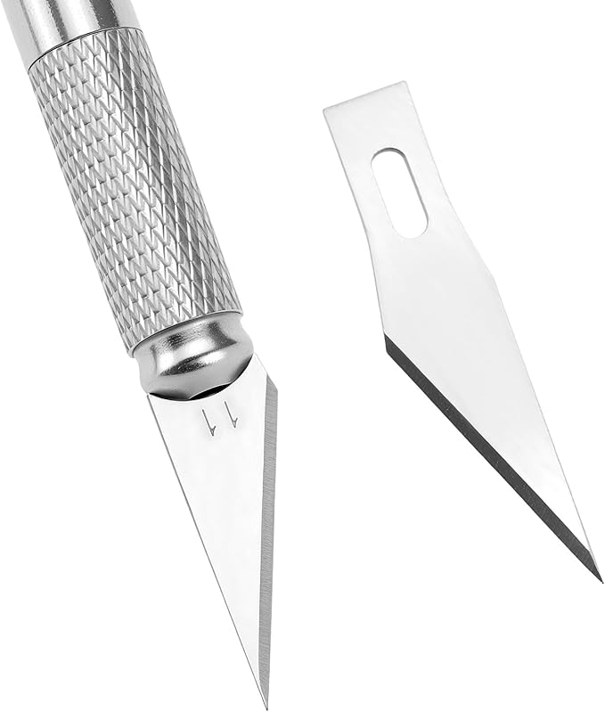 QWORK 15 Pack Hobby Knife, Precision Craft Knife with Safety Caps for Cutting, Engraving, Trimming