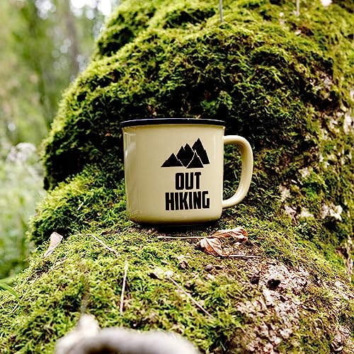 Pavilion Gift Company - Out Hiking - 18 oz Coffee Mug Cup For Outdoorsy Woodsy Hiking Camping Mountain Men Women Gift