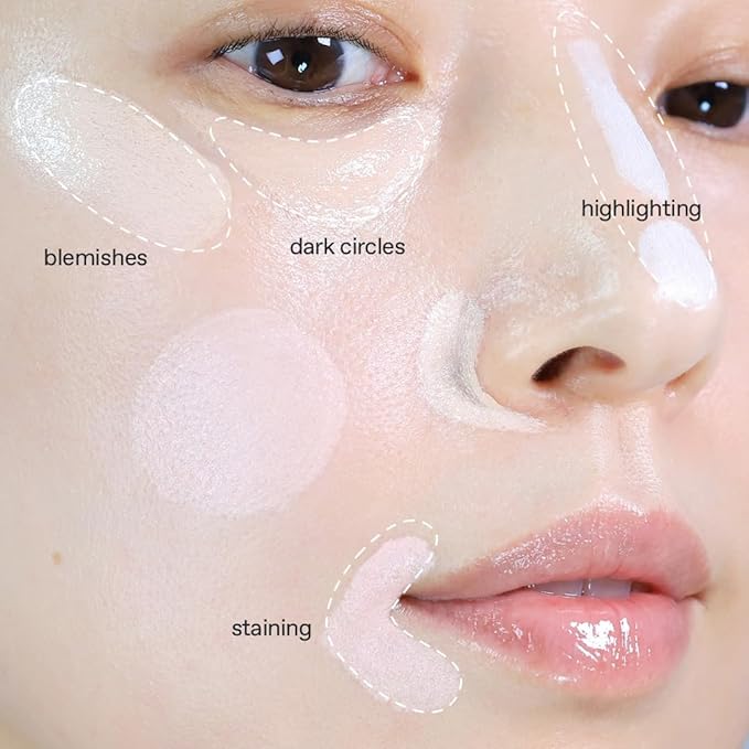 glow not dry concealer #pink #white | covers discoloration from skin blemishes | highlighting for nose bridge | full-coverage | dual-color&use | melt-in texture | 0.4 oz | beige