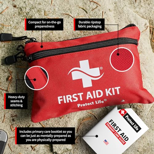 Protect Life Survival First Aid Kit for Home/Business, Camping Survival Kits | Mini Travel First Aid Kit | Camping Equipme...