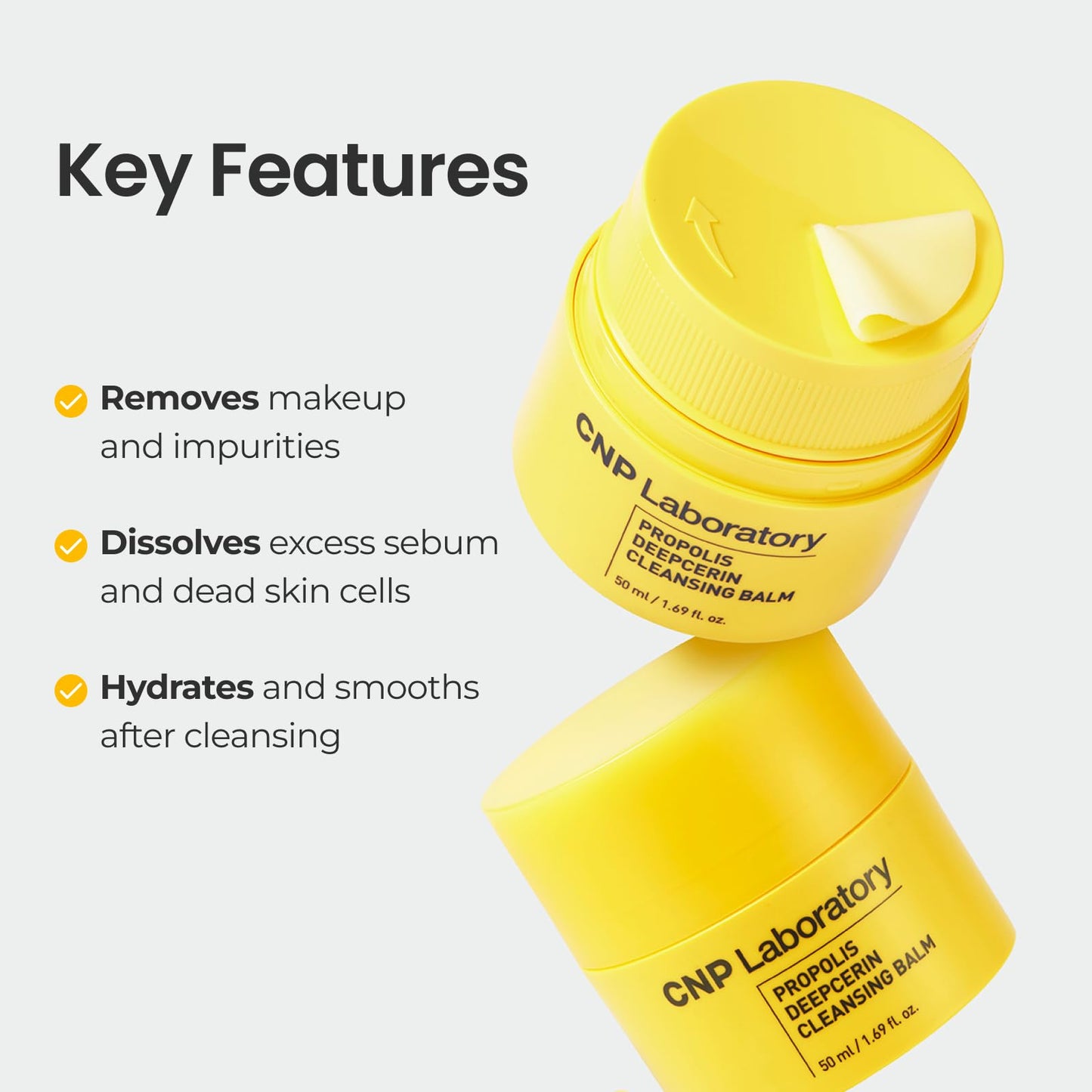 CNP Propolis Deepcerin Cleansing Balm - Soft Grinding Makeup Remover Balm, Buttery & Milky Texture, for Dry & Sensitive Skin, Ko