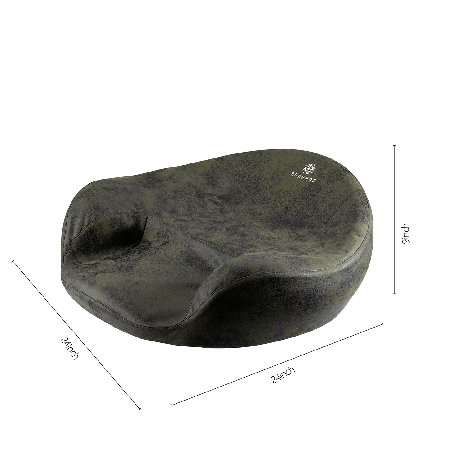 ZENFROG Ergonomic Meditation Cushion/Chair/Seat/Floor Pillow for Home/Office/Studio – Memory Foam, Removable & Washable Cover, Designed for Long Period Meditation Comfort (Dark Green)