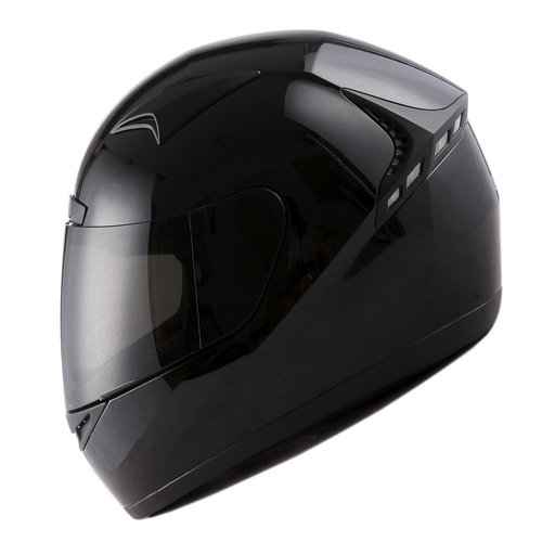 1STORM Motorcycle Bike Full FACE Helmet Booster Glossy Black Smoked Shield