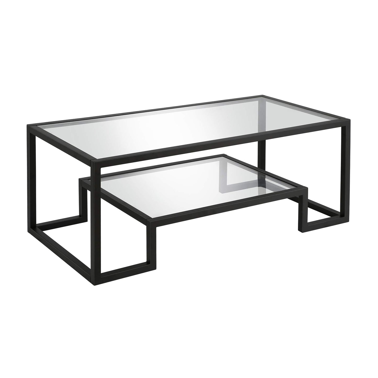 Henn&Hart 45" Wide Rectangular Coffee Table in Blackened Bronze, Modern coffee tables for living room, studio apartment essentials