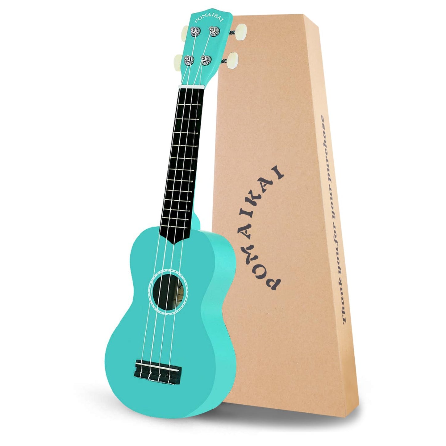 POMAIKAI Soprano Ukulele Starter Wood Ukele Hawaiian Guitar Ukelele 21 Beginner and Students (Blue)