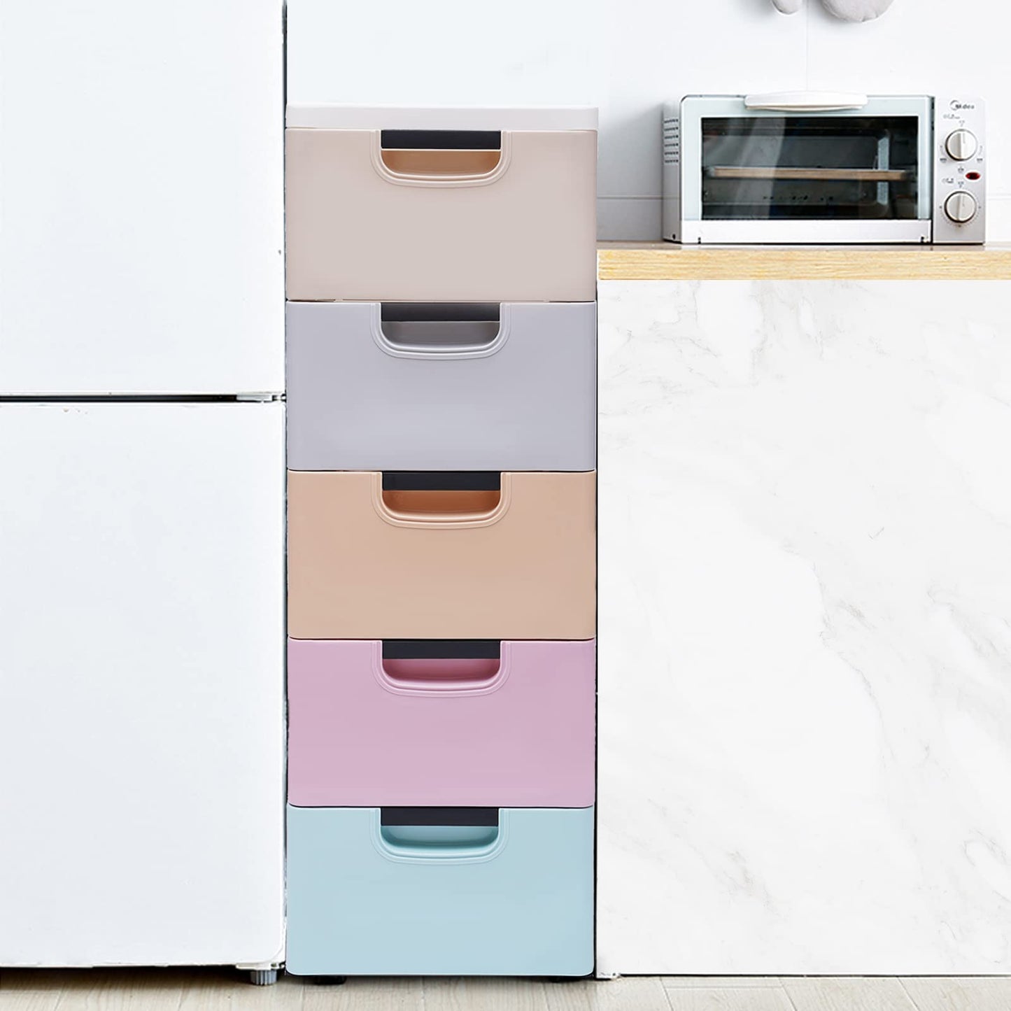 Plastic Drawer 5-layer Closet Storage Baby Clothes Organizer Plastic Dresser with Drawers Dresser Clothes Drawer Small Kids Dressers for Bedroom Clothes Playroom Furniture Toys