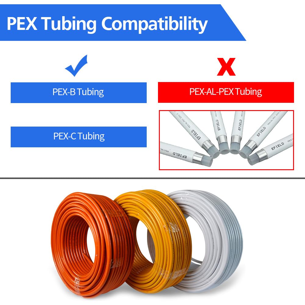 10pcs PEX Ball Valves, 3/4" PEX Brass Full Port Shut Off Ball Valve, Full Port Shut-off Ball Valve, Quarter Turn HOT (RED) COLD (BLUE) of Water Stop Shut off