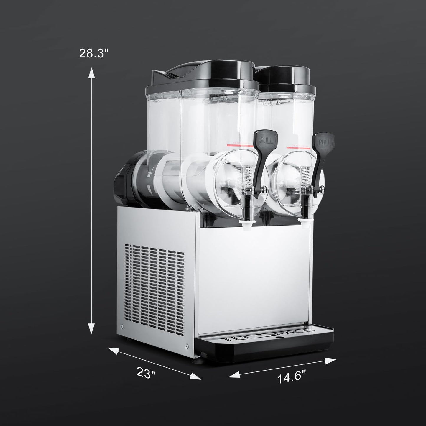 TECSPACE Slushy Machine 2 Tanks 8 Gallons, Commercial Slushy Machine 1060 W, 30L Slushy Maker for Margarita, Cocktail, Wine, Daiquiri