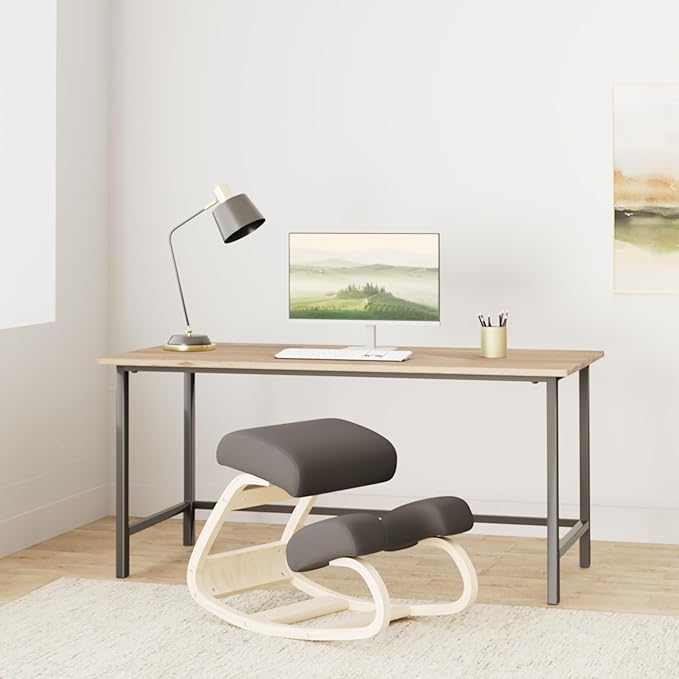 Luxton Home Ergonomic Kneeling Chair with Extra Padding - Posture Support Comfortable Desk Chair - Angled Rocking Stool & Balancing Seat - Natural Relief for Neck or Back Pain (with Extra Padding)