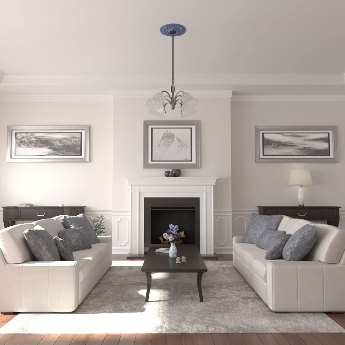 Ekena Millwork Cm18Roamc Rose Ceiling Medallion, Americana Crackle