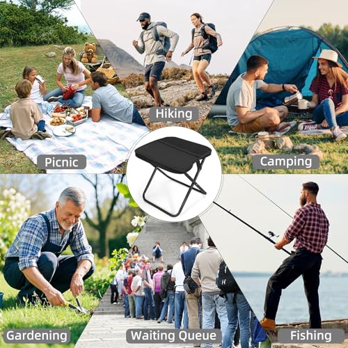 Pocket Chair, Folding Camp Stool for Adults, Portable Lightweight Small Foldable Camping Chair, Mini Seat Travel Fishing S...