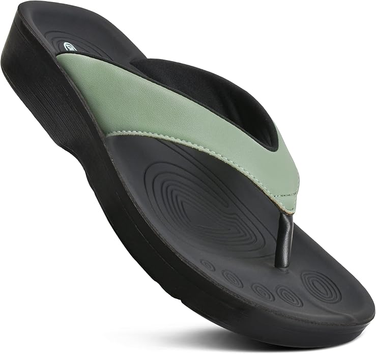 AEROTHOTIC Arch Support Flip Flops for women Stylish Cushioned Padded Straps with Soft Toe Post Slip on Footwear Dressy Tr...