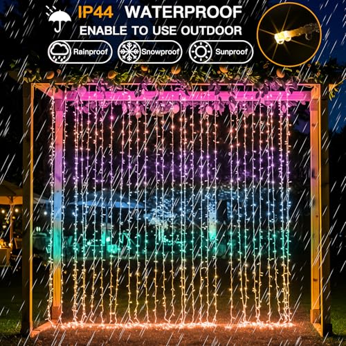 suddus Curtain Lights for Bedroom, 320 Led 9.8ft x9.8ft Hanging String Lights Indoor, Curtain String Lights for Backdrop, ...