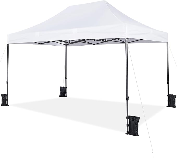 Yaheetech Heavy Duty Pop Up Canopy Tent, 10x15 Commercial Instant Shelter Tent, Outdoor Adjustable Canopy with Wheeled Ba...