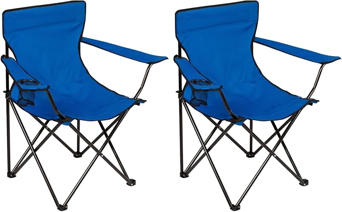 SAILARY Folding Camping Chair with Cup Holder, 225lbs Capacity, Portable Foldable Chair with Large Anti-Sink Feet, PE Coat...