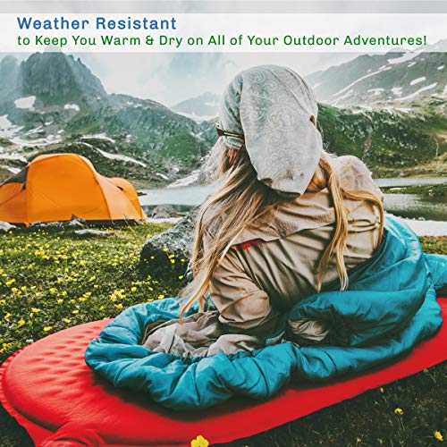 Sleeping Bag - Lightweight Envelope-Style 32F Rated Outdoor Sleeping Bag with Hood and Carry Case for Backpacking, Camping...