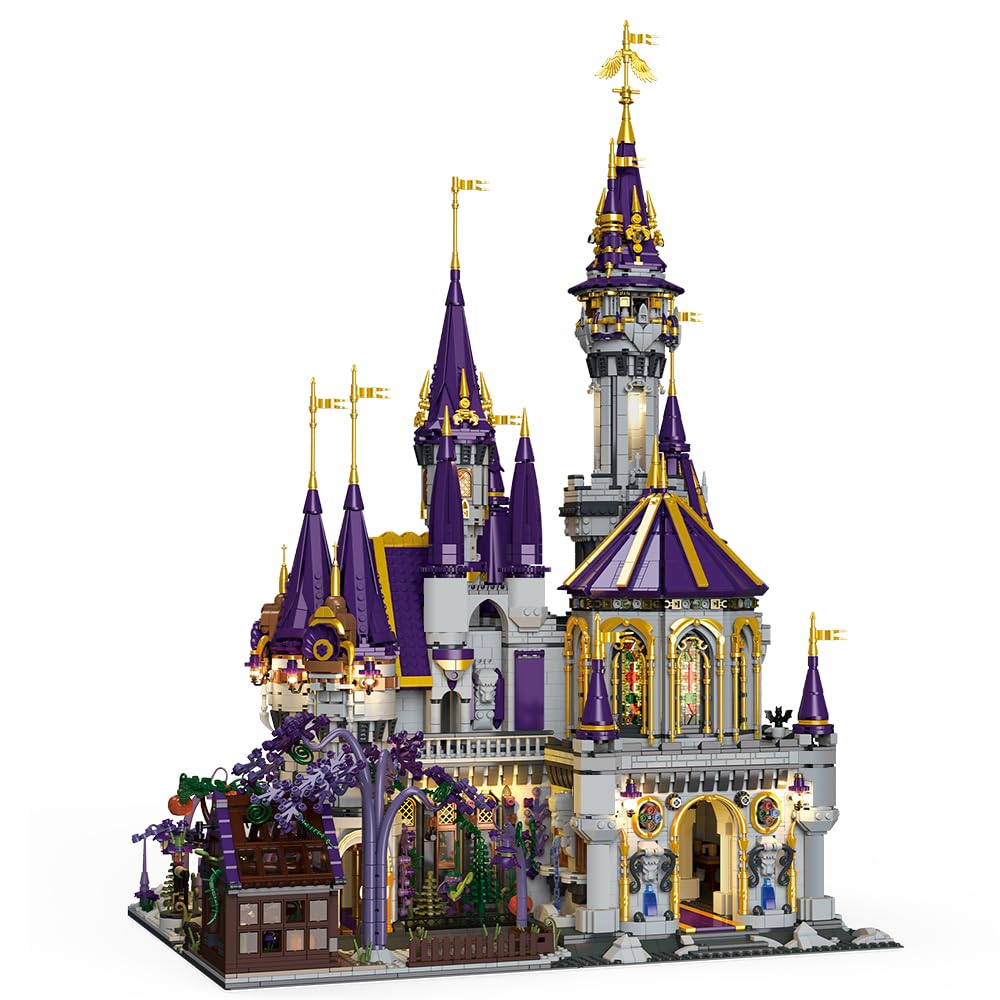 MISINI 33210 Halloween Magic Castle Building Block Set, 8514 Pieces Big Modular House Building Kit for Adults, Street View Castle Model Toy Building Bricks Set, MOC Collectible Construction Toy Gift