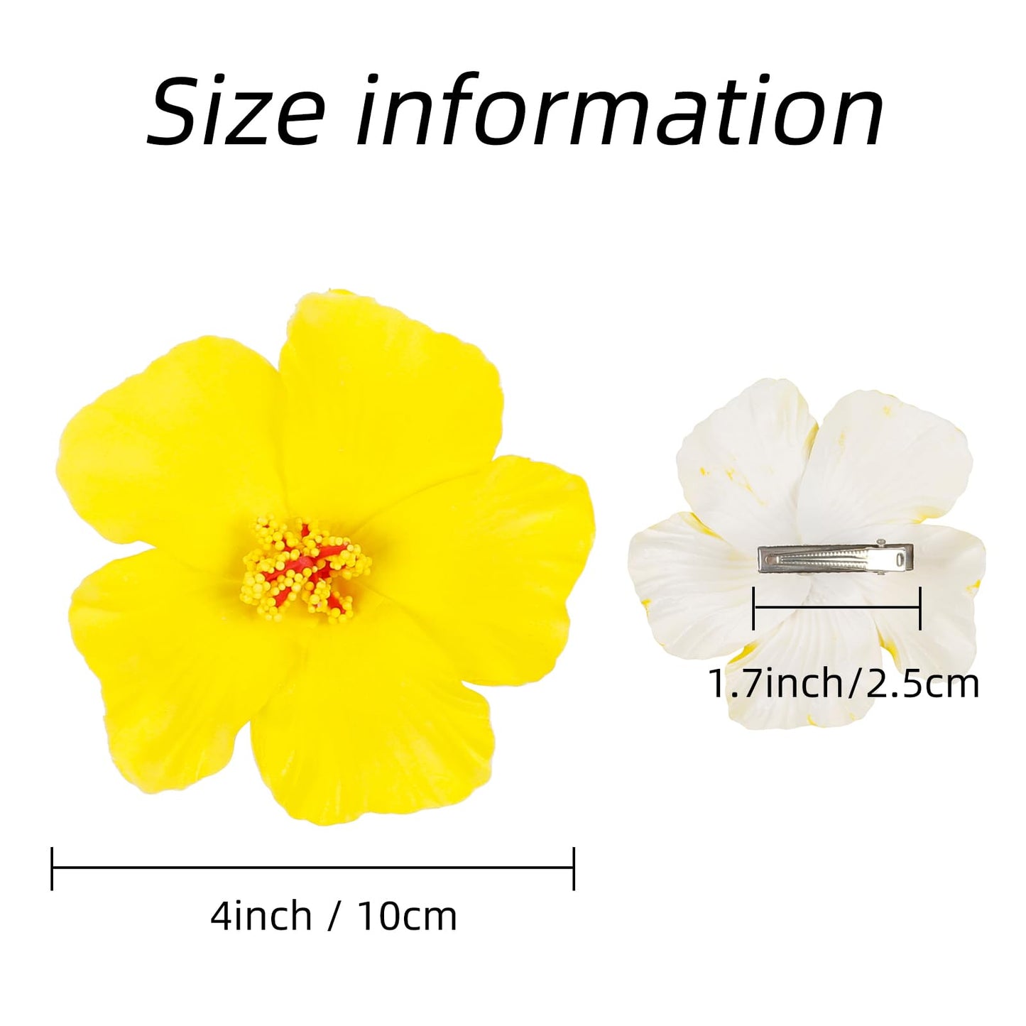 WOVOWOVO Hawaiian Flower Hair Clips for Women 5Pcs Flower Clips for Hair 4    Plumeria Hibiscus Hair Clip Artificial Flowers for