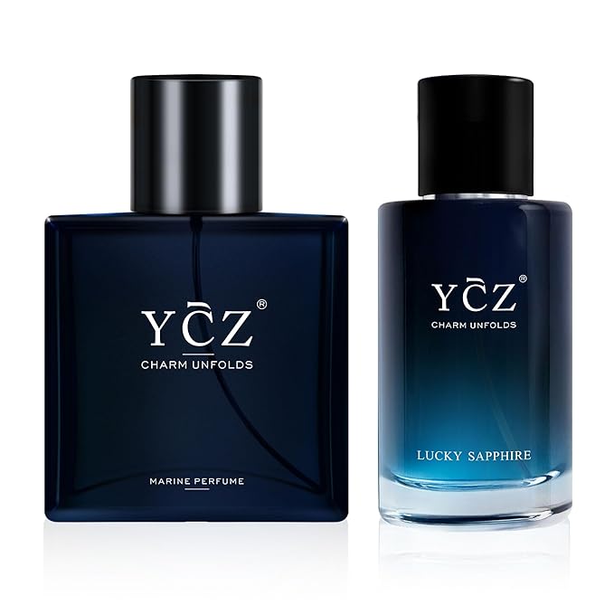 Ycz Eau de Parfum Ocean Savage Perfume Set, 1.7oz(50ml) Woody Citrus Scent and Sweet Flower Fruit Men Perfume, Highquality Long Lasting, Sleek Bottle Design, Christmas Gifts Ideal
