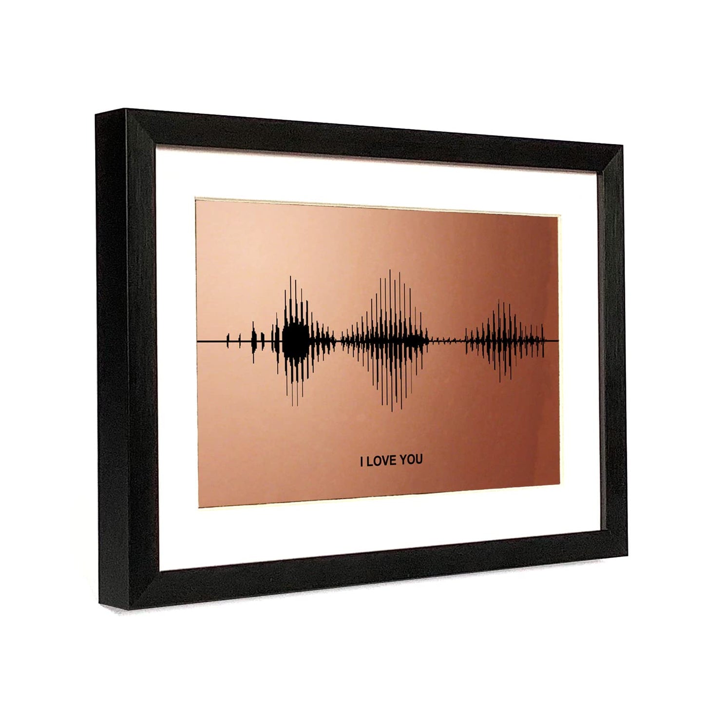 I Love You Soundwave Art, Visible Voice Print, Bronze 8th Anniversary Gift for her or him, Wife Gift from Husband, Husband Gift from Wife, Valentines Day Christmas Gift
