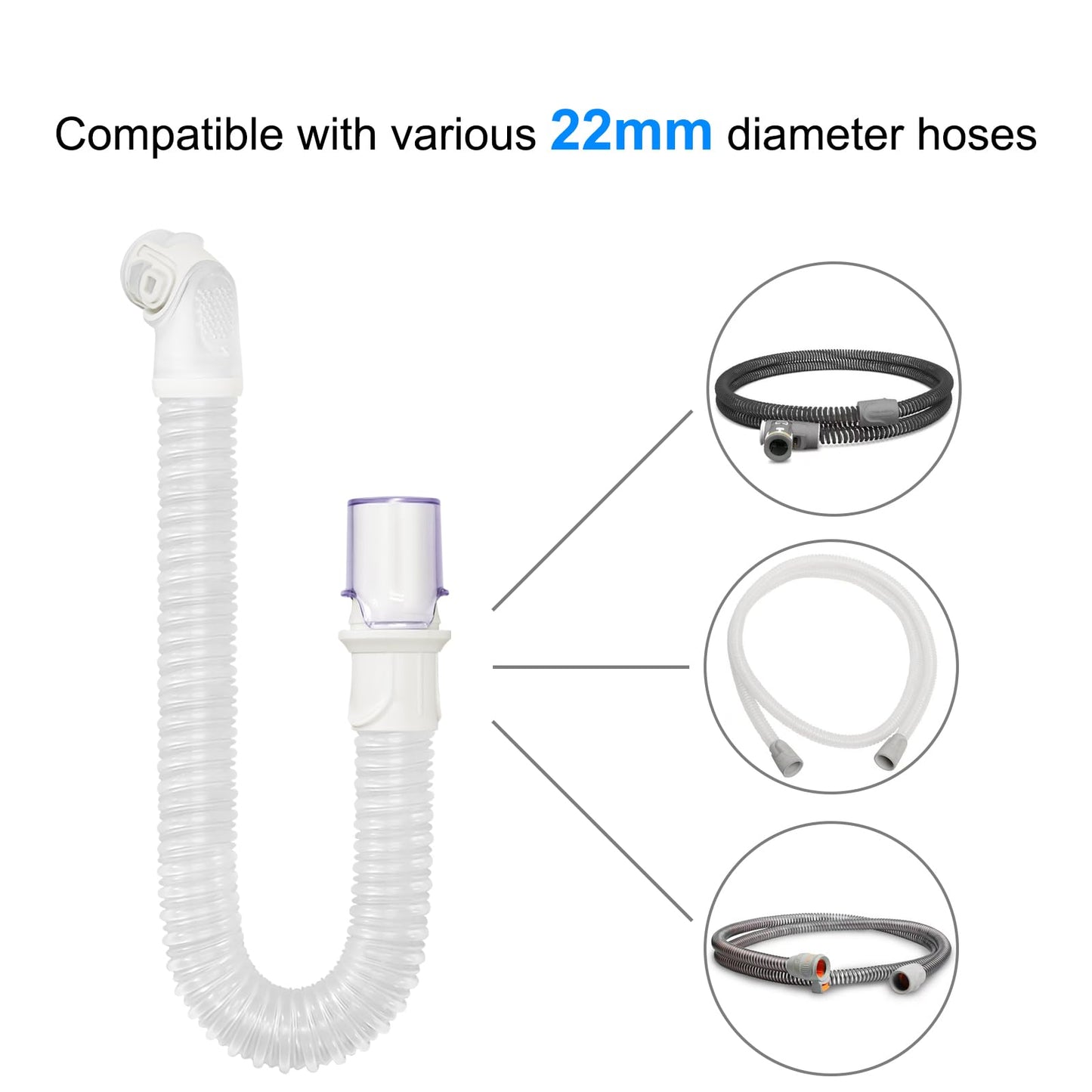 2 Packs Replacement Short Tube and Elbow for Resmed AirFit N20, Airtouch N20 and N40 Mask - No Leakage - Reduce Noise