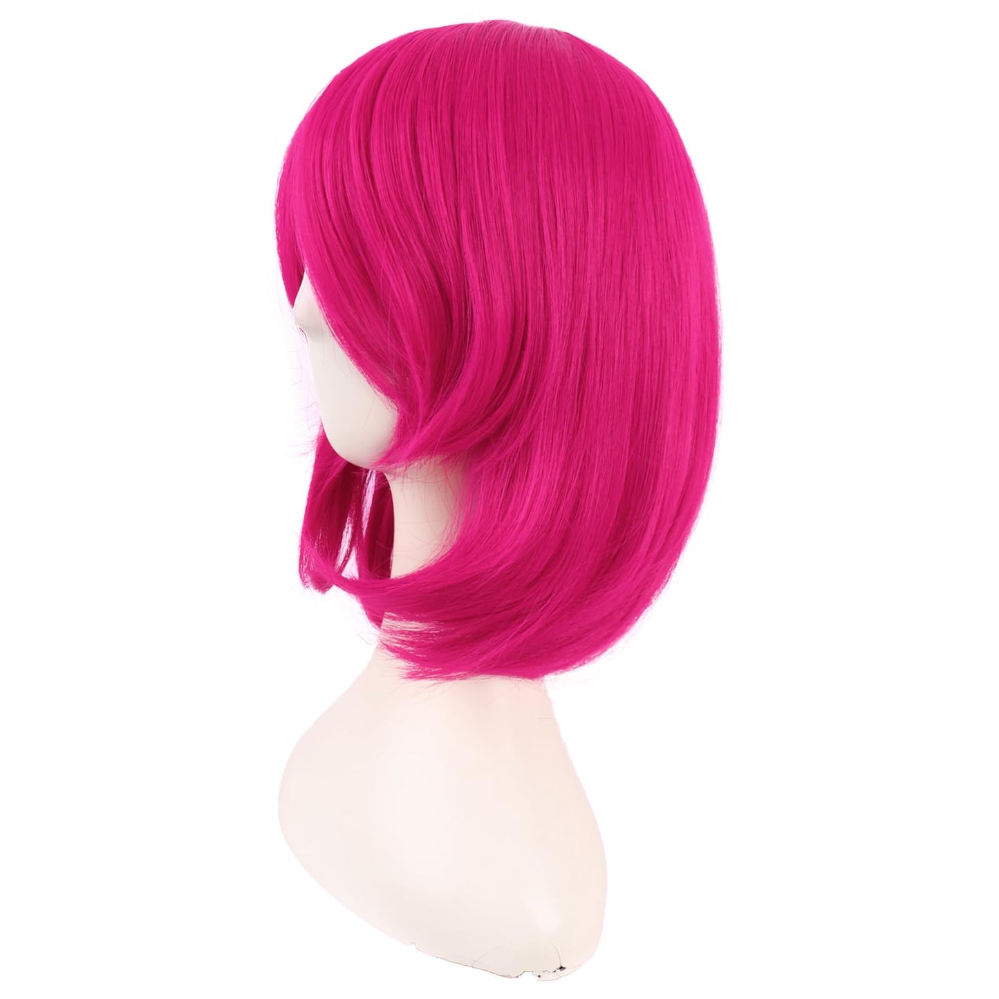 MapofBeauty 14 Inch /35 cm Female Models Medium Length Straight Hair Cosplay Bob Wig (Hot Pink)