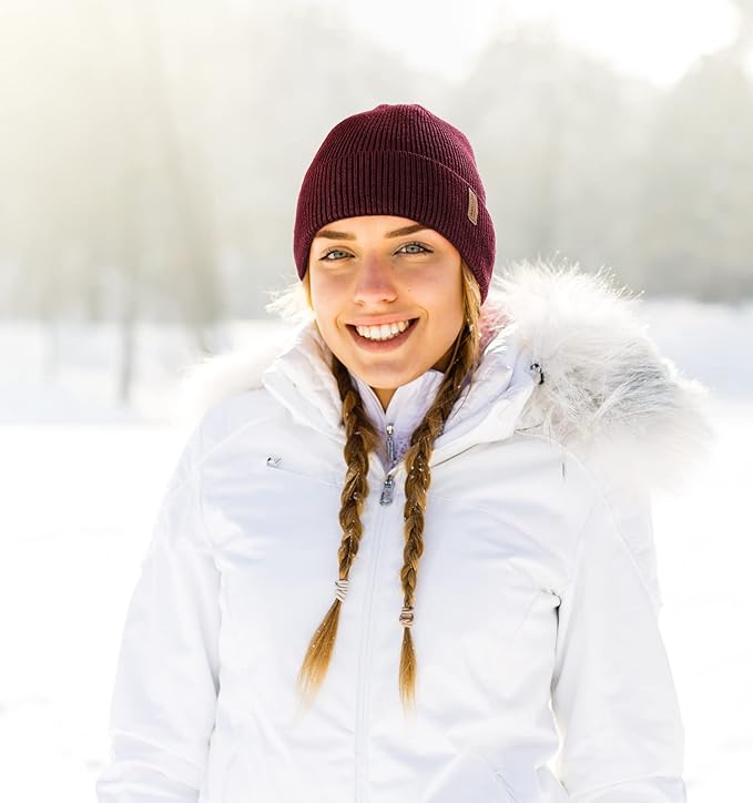 Wmcaps Winter Beanie for Men Women, Fleece Lined Beanie Soft Warm Knit Hat Ski Stocking Cuffed Cap