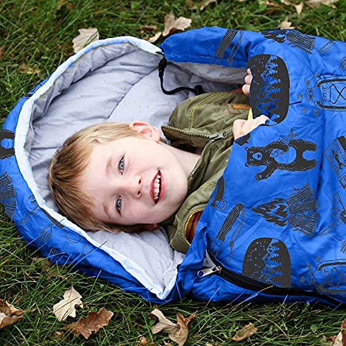 KidzAdventure Mummy Style 32 – 59F Kids Sleeping Bag with Pillow Sleeve, 4 Season, Lightweight and Backpacking Style, Idea...