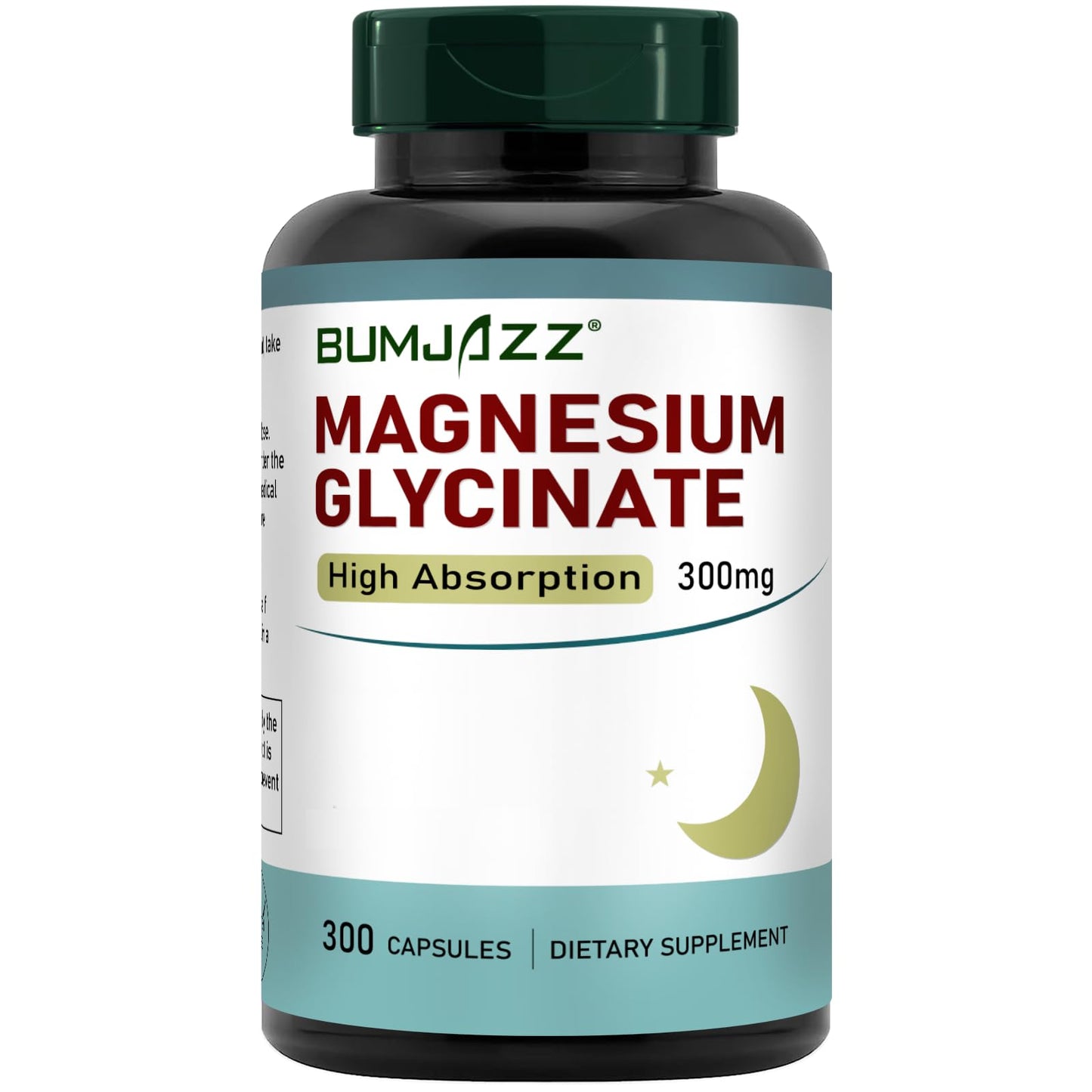 Bumjazz Magnesium Glycinate Supplement - Magnesium Supplement Magnesium Glycinate 300mg - 100% Chelated for High Absorption Vegan Essential Mineral Supplement 300 Capsules