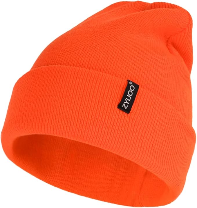 Zylioo Oversize Beanie Hats, XXL Big Size Ribbed Knit Cuffed Winter Hat for Cold Weather, Warm Skull Watch Cap
