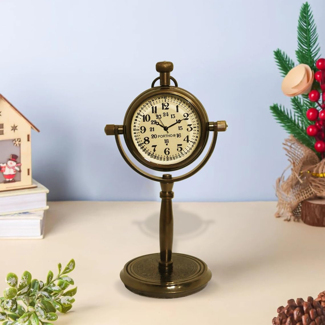 Personalized Anniversary Desk Clock Gift – Customizable Bronze Luxury Office Decor, Traditional Engraved Gift for Men & Women, Gift for Couples, Wedding Gift for Spouse