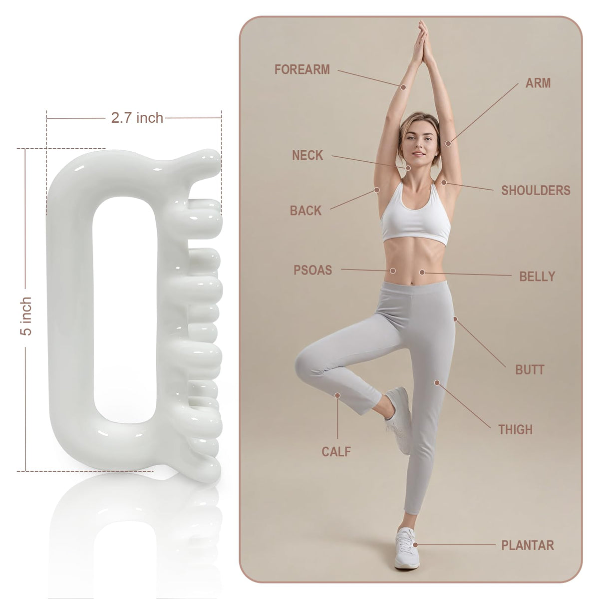 Vemoky Fascia Massage Tool Trigger Point Massage Tools Anti Blaster for Cellulite Massager Tool Reaching Deep Myofascial Tissue Throughout The Body Release Muscle Knot Reduction Cellulite