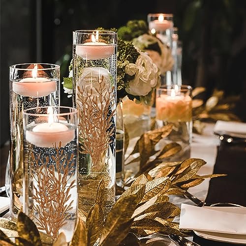 NUZELA 36Pcs Faux Flowers for Floating Candles, Floating-Effect Flowers for Vase Filler, Cylinder Vase Fillers Centerpiece...