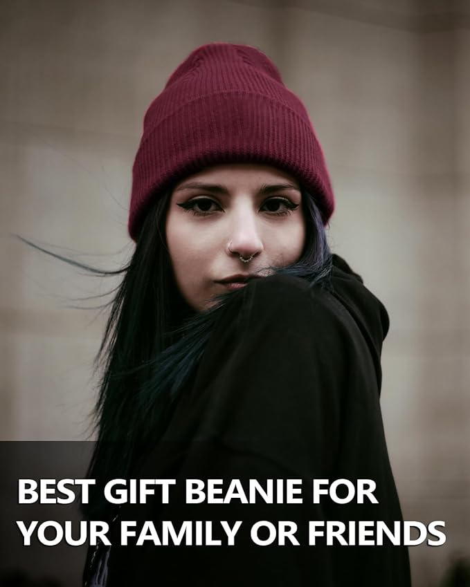 Zylioo Oversize Beanie Hats, XXL Big Size Ribbed Knit Cuffed Winter Hat for Cold Weather, Warm Skull Watch Cap