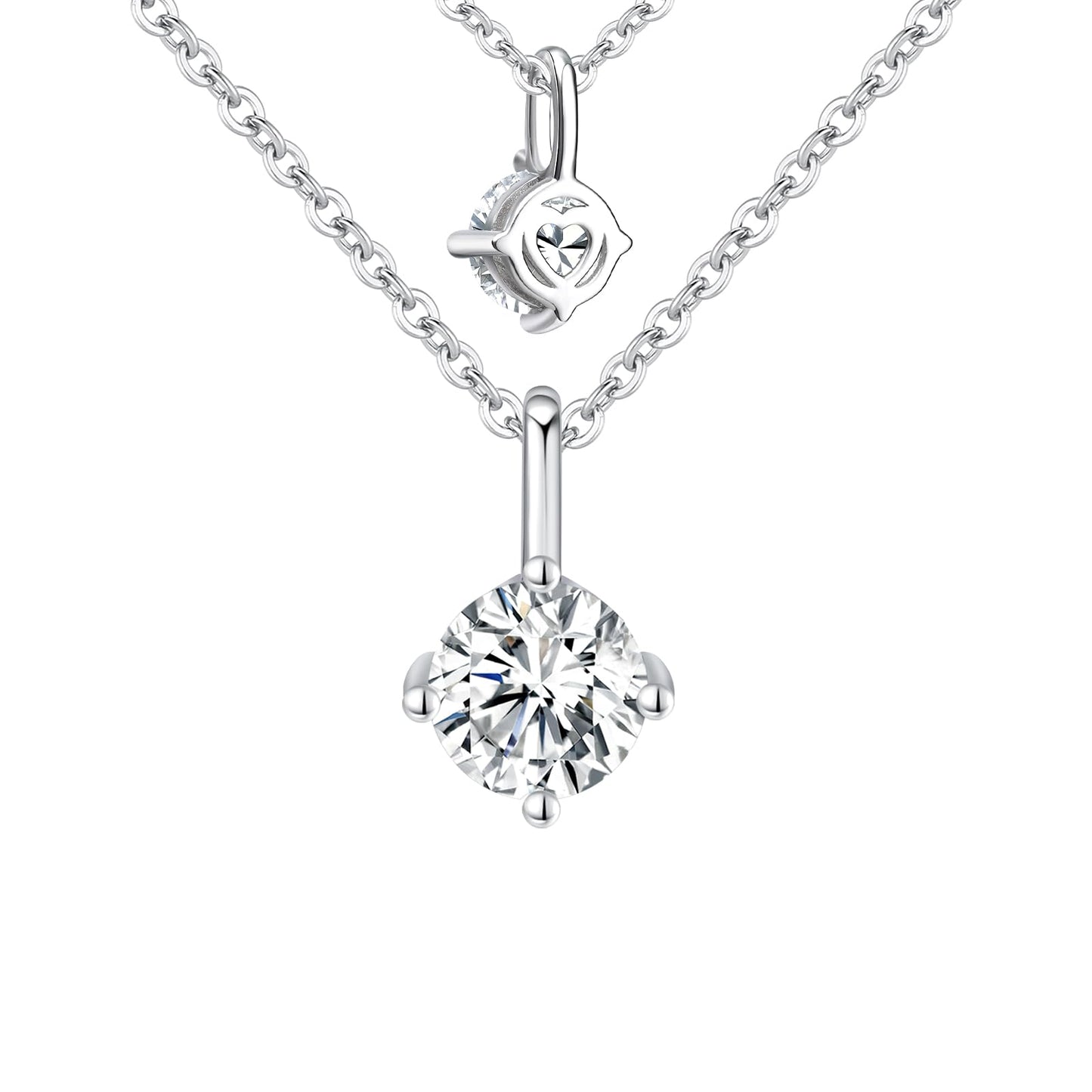 GlmrngDQ Moissanite Necklace for Women Jewelry, 18K White Gold Plated 925 Sterling Silver Lab Created Diamond Pendant, Gift for Anniversary, Birthday, Wedding - to My Wife, Friends, Mom.…