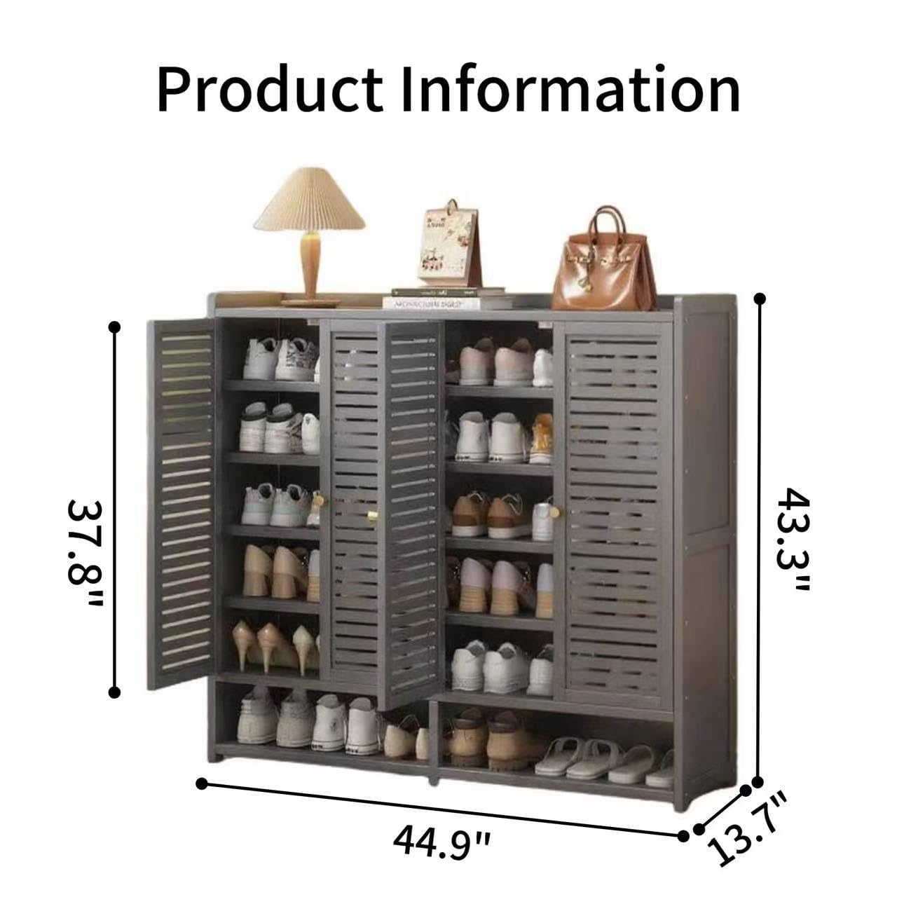 njawnn 7-Tier Shoe Cabinet with Doors, 36-41 Pairs Large Shoe Storage Cabinet, Freestanding Shoe Rack for Entryway, Hallway, Bedroom, Closet, Living Room