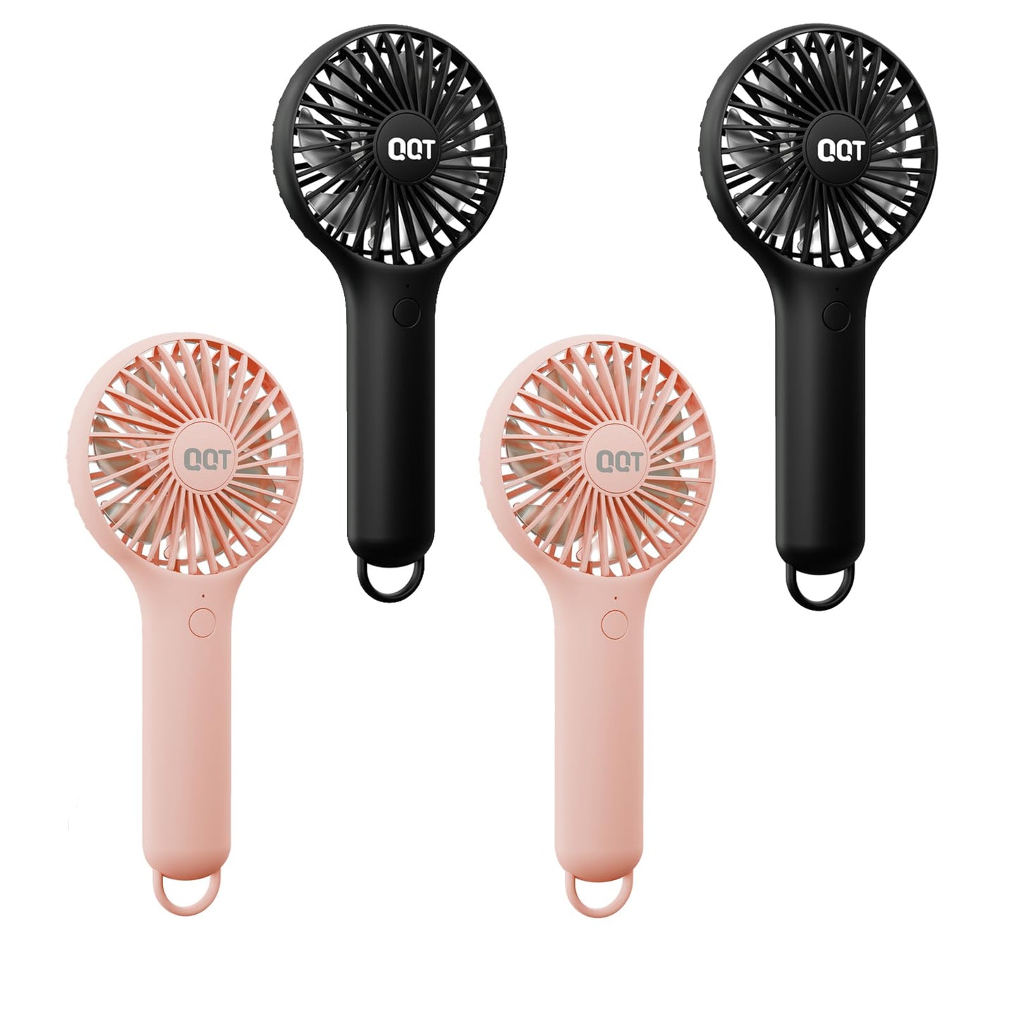 QQT Mini Handheld Fan, Small Personal Cooler with 3 Speeds, Portable Battery Operated, USB Rechargeable Makeup Eyelash Dryer, St