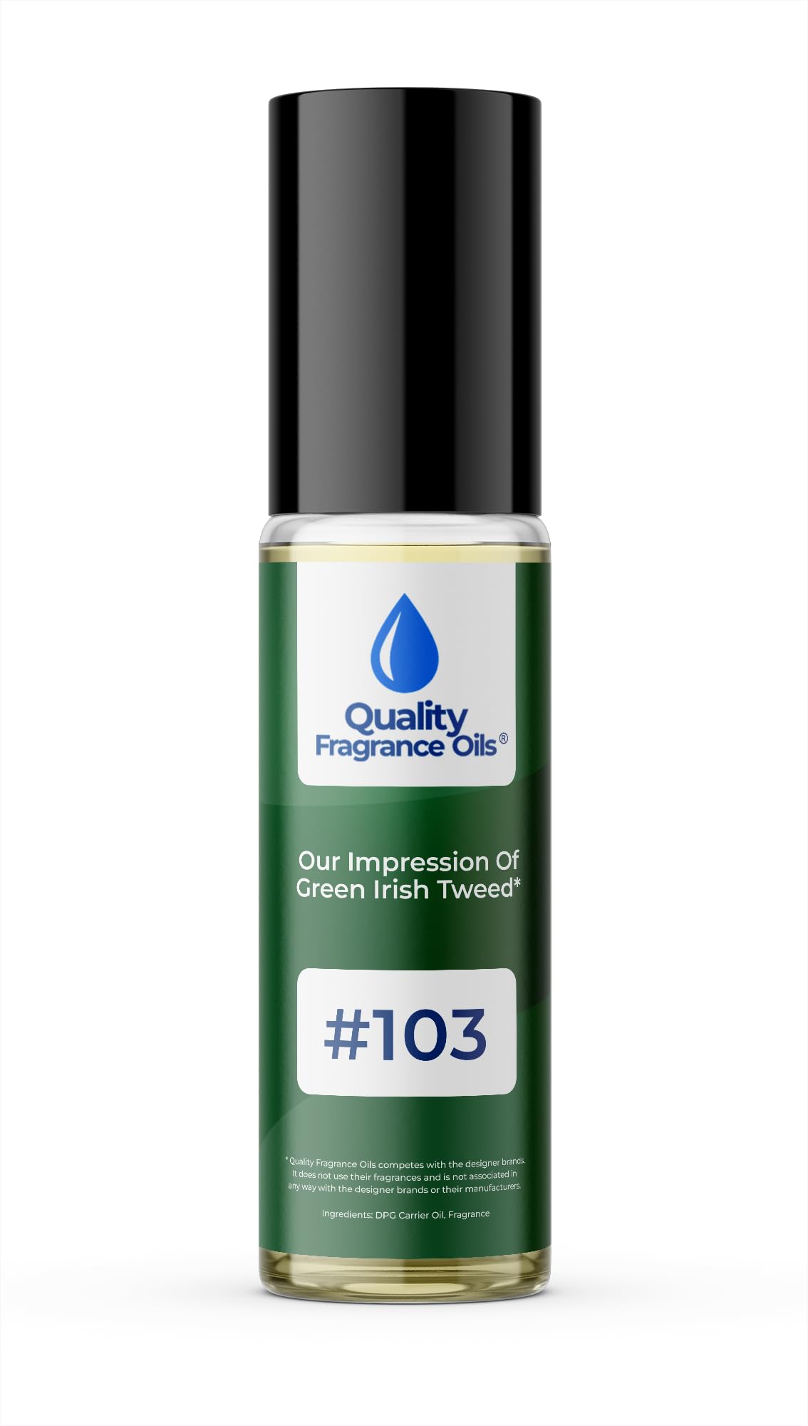 Quality Fragrance Oils' Green Irish Tweed Impression #103 | Long-Lasting Perfume Oil, Alcohol-Free, Strong Scent, 10ml Roll-On | Affordable Alternative to Designer Fragrances