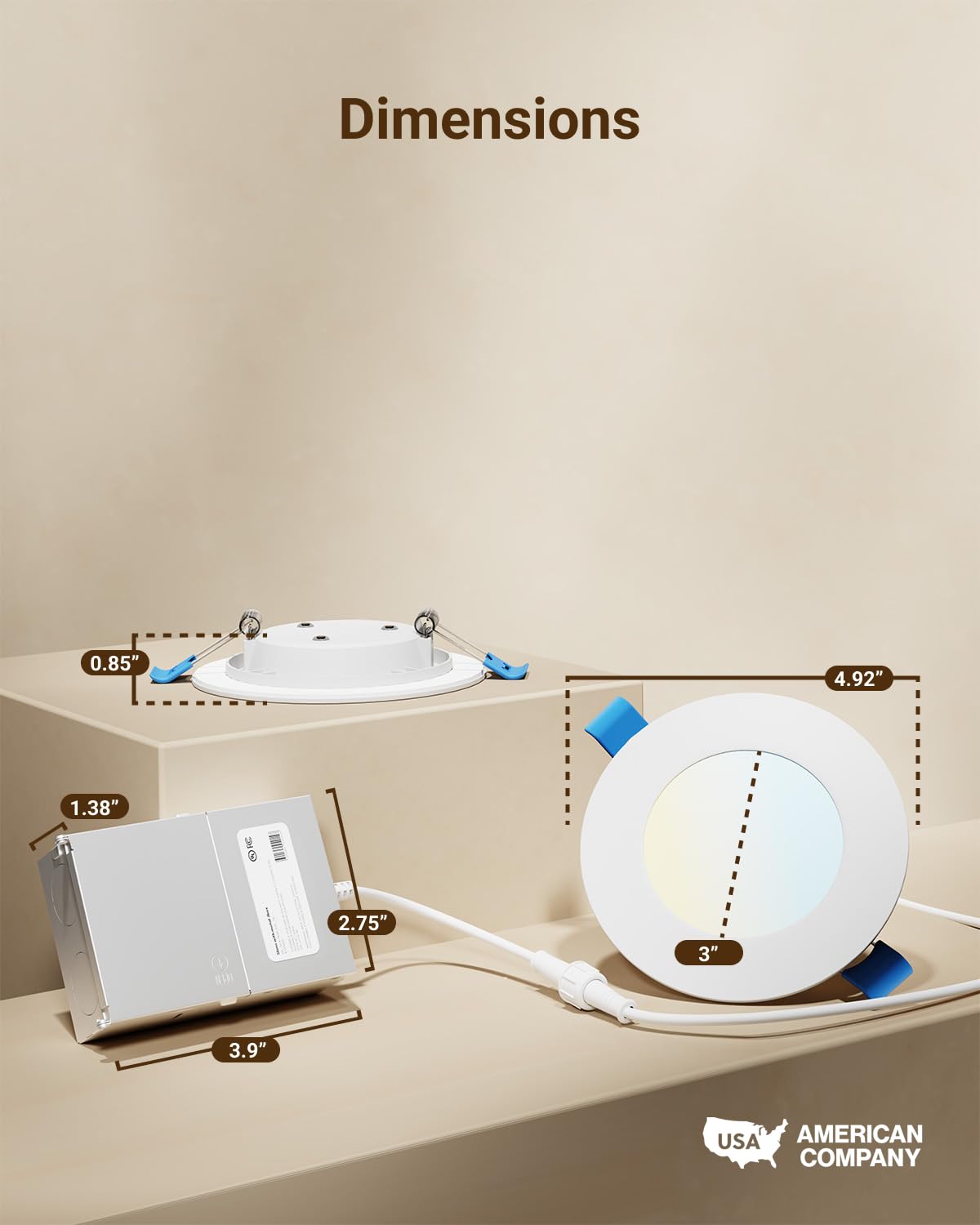 Sunco 12 Pack 4 Inch LED Recessed Lights, Canless Ceiling Light Slim, 650 LM, 10W, Selectable CCT 2700K/3000K/4000K/5000K/6000K, Dimmable, Wafer Thin, with Junction Box ETL