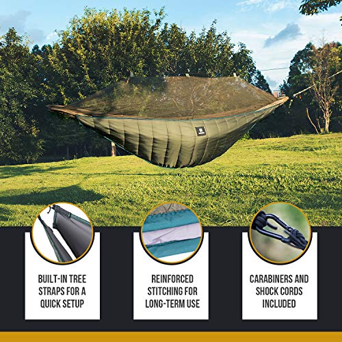 OneTigris Night Protector Ultralight Hammock Underquilt, Full Length Camping Quilt for Hammocks Warm 3-4 Seasons, Weighs o...