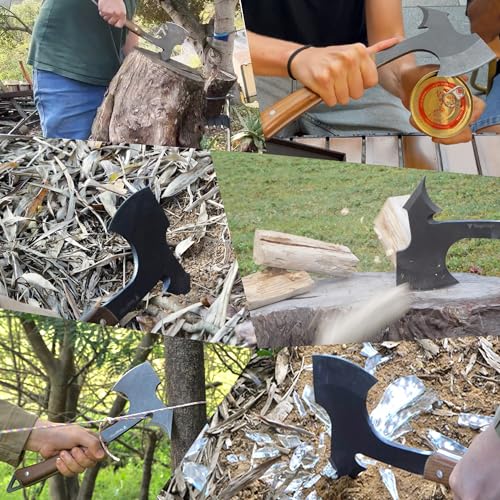 ToughEdge Tomahawk Axe Hatchet with Leather Sheath & Gift Box - Multi Functional Camping & Survival Outdoor Tool Gadgets