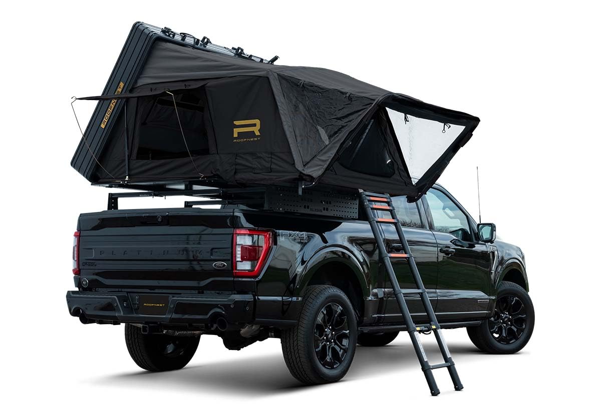 Condor Overland 2 XL Air Hard-Shell Roof Top Tent for Car Camping and Overlanding, Honeycomb Aluminum Shell, 3-4 Person Extra Large, Easy Assembly, Air Matress and Universal Mounting Brackets Included
