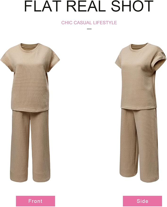 SHEWIN Womens Two Piece Fall Outfits Sweatsuits Casual Pullover Tops and Wide Leg Sweatpant Lounge Sets