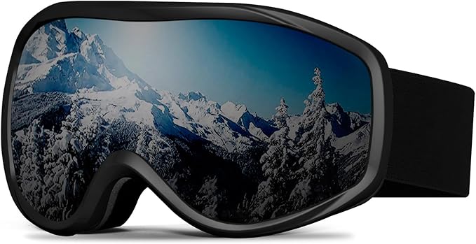Ski Goggles OTG for Men Women, Anti-Fog Snowboard Goggles UV400 Protection Snow Goggles for Adult Youth
