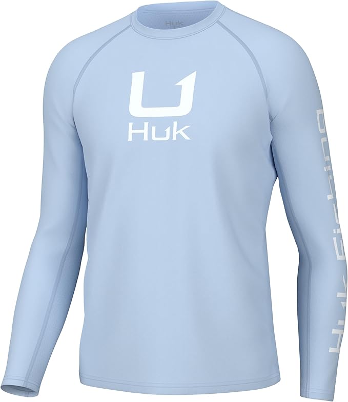 HUK Mens Icon X Crew Shirt, Long-Sleeve Performance Fishing Shirt