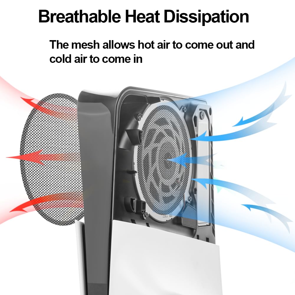 4 Pack Dust Filter For Ps5 Slim Heatsink Fan, Dust Cover With Cooling Vents For Ps5 Slim Heatsink Fan