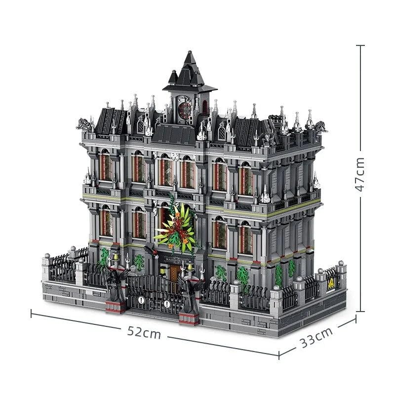 General Jim's 3-Level 7,357 Piece Lunatic Asylum Hospital Mad House – a City Modular Architecture Building Block Set | Comparible with Major Brick Building Brands