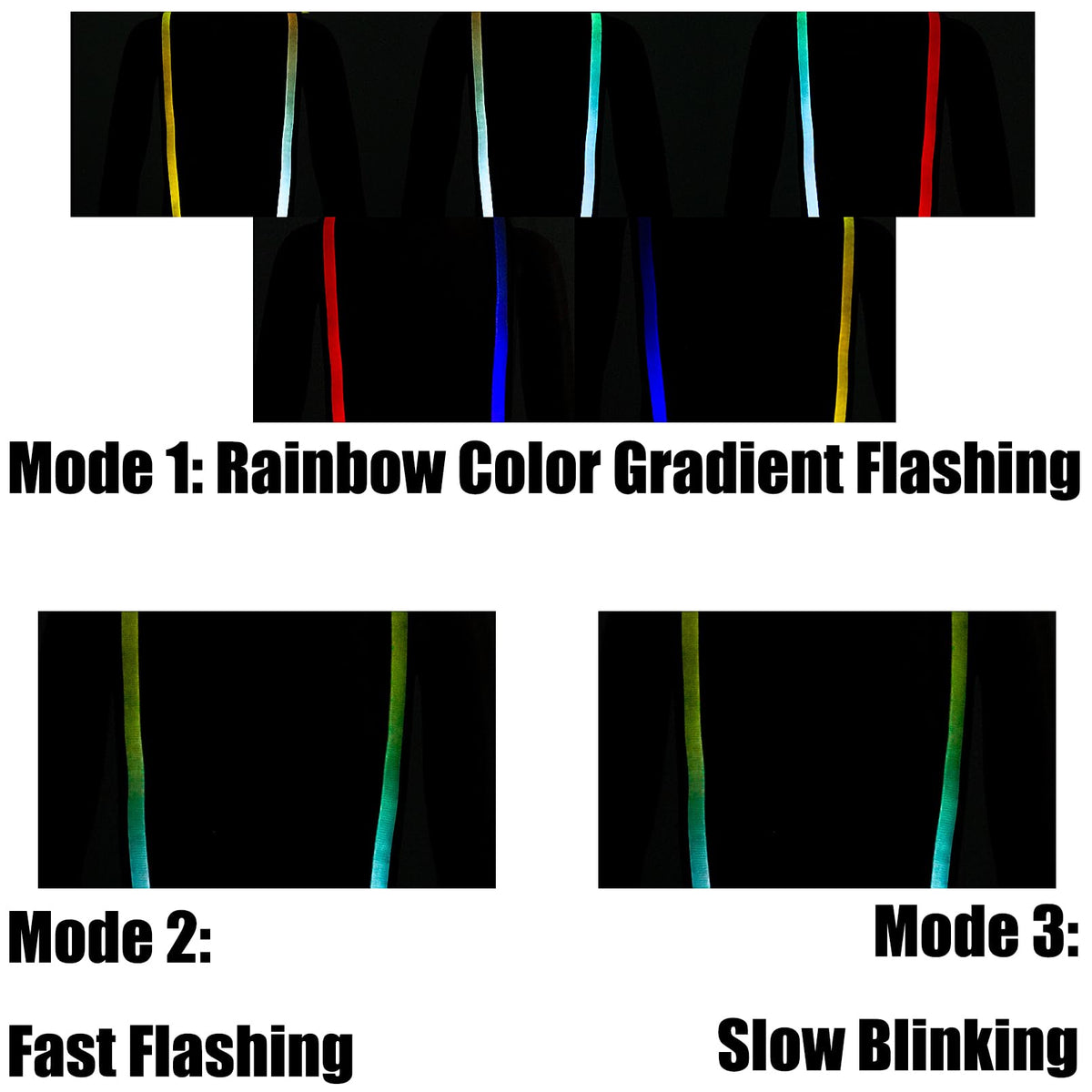 DreamsEden Light Up Suspenders LED Flashing Suspenders Glowing Adjustable Y Back Suspender Clothes for Rave Party Accessory