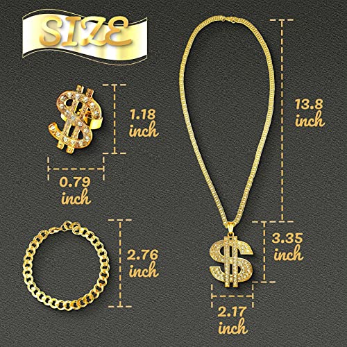 Fraiieon 90s Hip Hop 80s Costumes for Men/Boys/Kids Rapper Themed Party Outfits Accessories