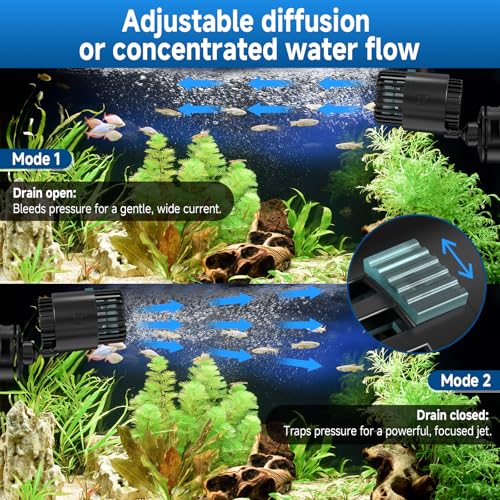AQQA Magnetic Wave Maker for Aquarium 75-150 Gallon 2110 GPH Water Circulatio Pump Powerhead Fish Tank Wavemaker 360°Rotat...